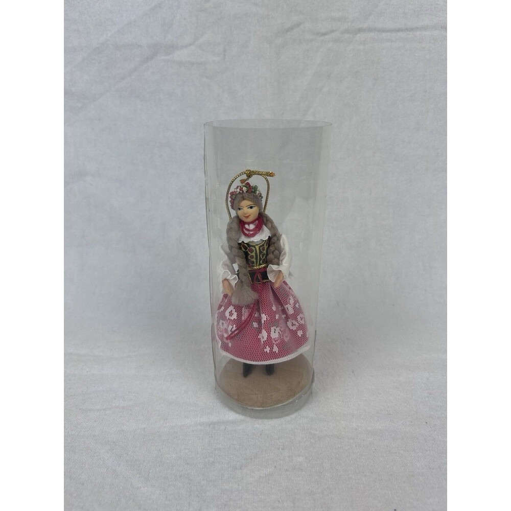Vintage Polish Doll Hand Made Lalka Regionalna 12cm Christmas Ornament